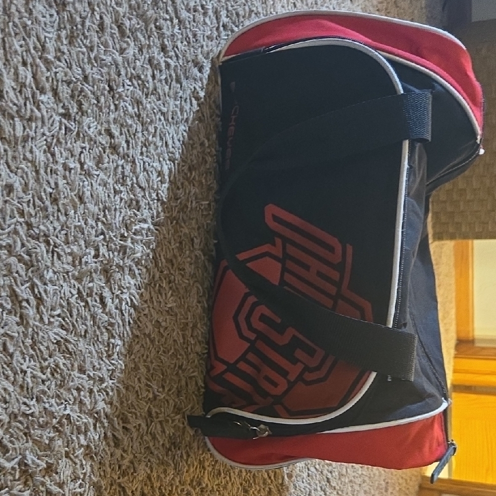 LOGO by Lori Goldstein Black and Red Duffel Bag